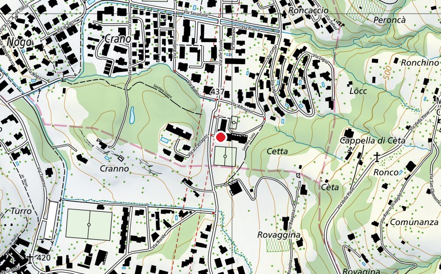 Carte indiquant l’emplacement de Scuola Elementare Ponte Capriasca (École)