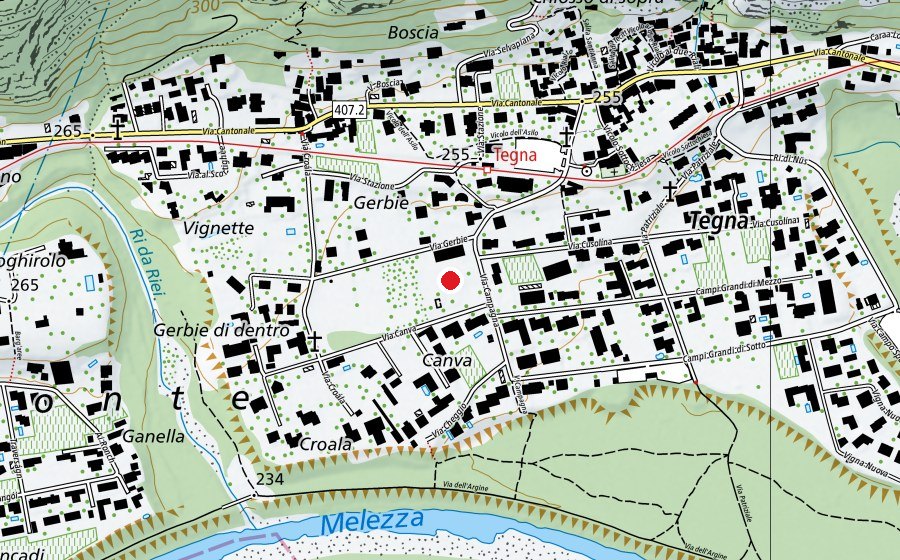 Map showing the location of Scuola Elementare Tegna (School)