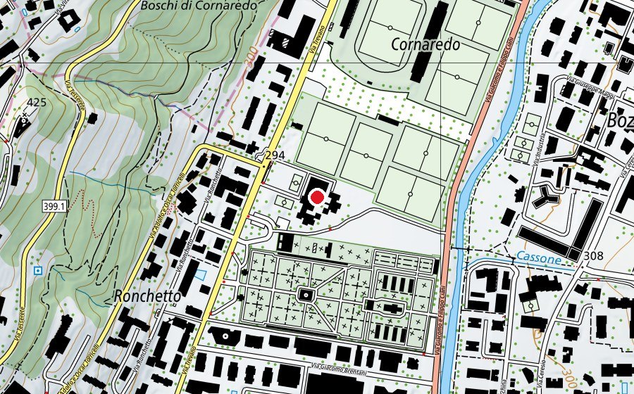 Carte indiquant l’emplacement de Scuola Gerra (École)