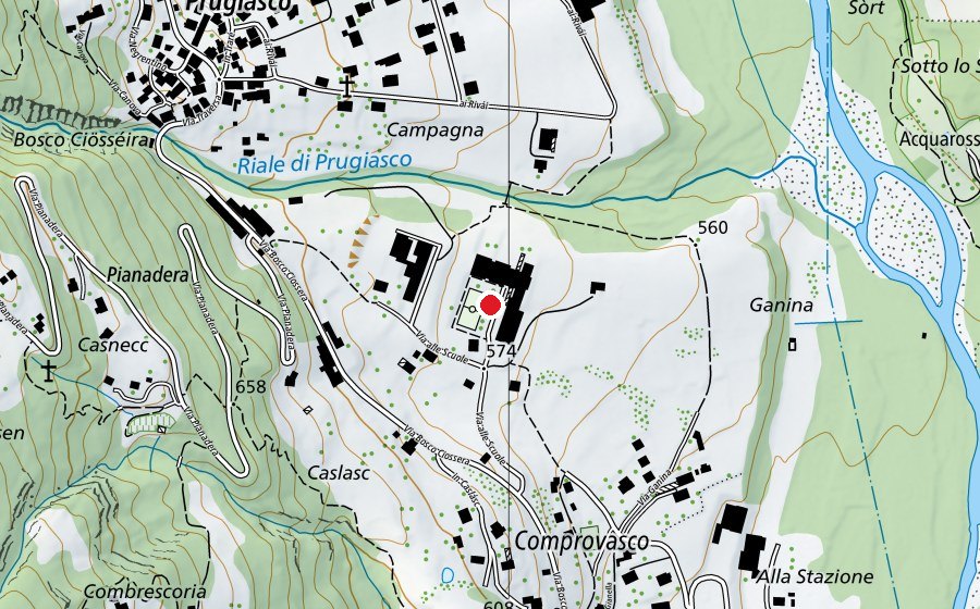 Carte indiquant l’emplacement de Scuola Media Acquarossa (École)