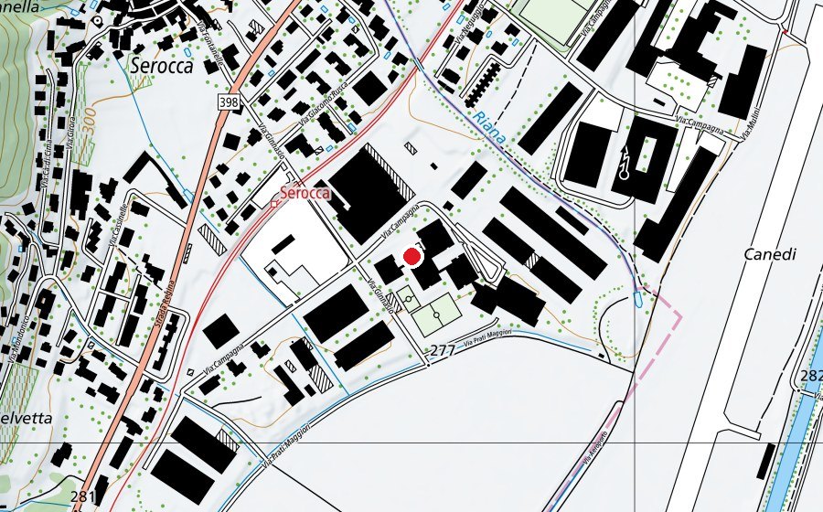 Map showing the location of Scuola Media Agno (School)