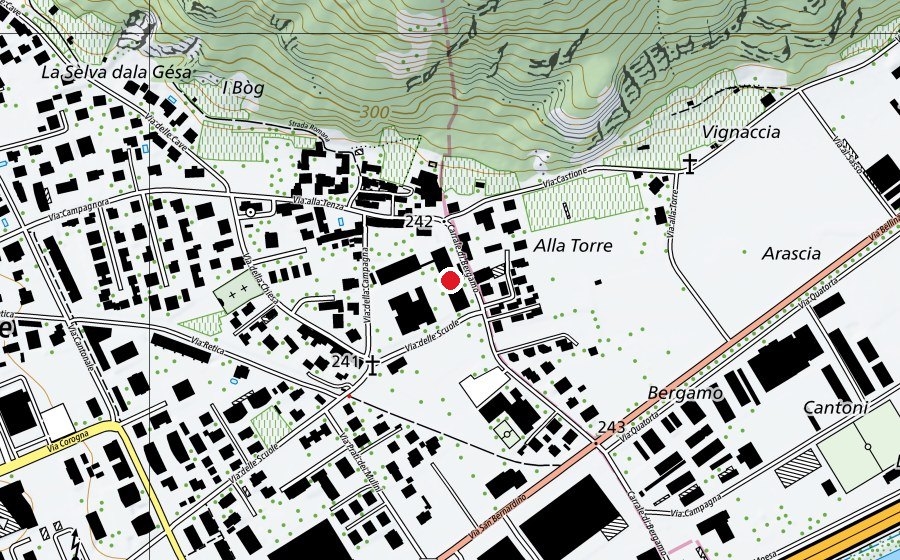 Carte indiquant l’emplacement de Scuola media (École)