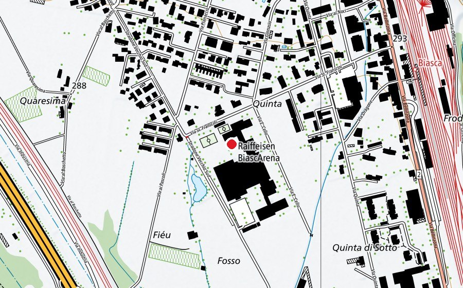 Carte indiquant l’emplacement de Scuola media Biasca (École)