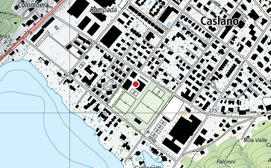 Carte indiquant l’emplacement de Scuola media Caslano (École)