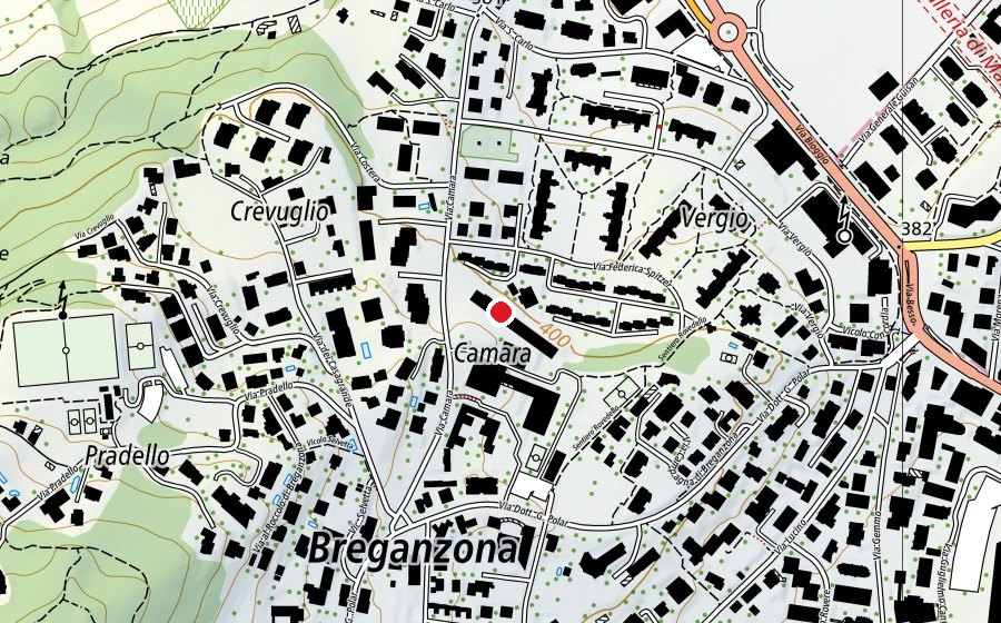 Karte mit dem Standort von Scuola Media di Breganzona (Schule)