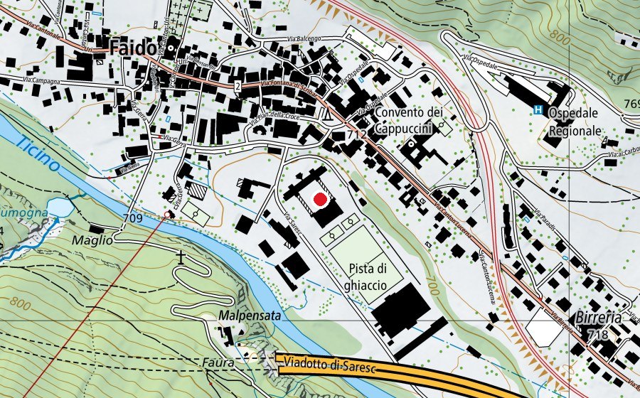 Map showing the location of Scuola media (School)