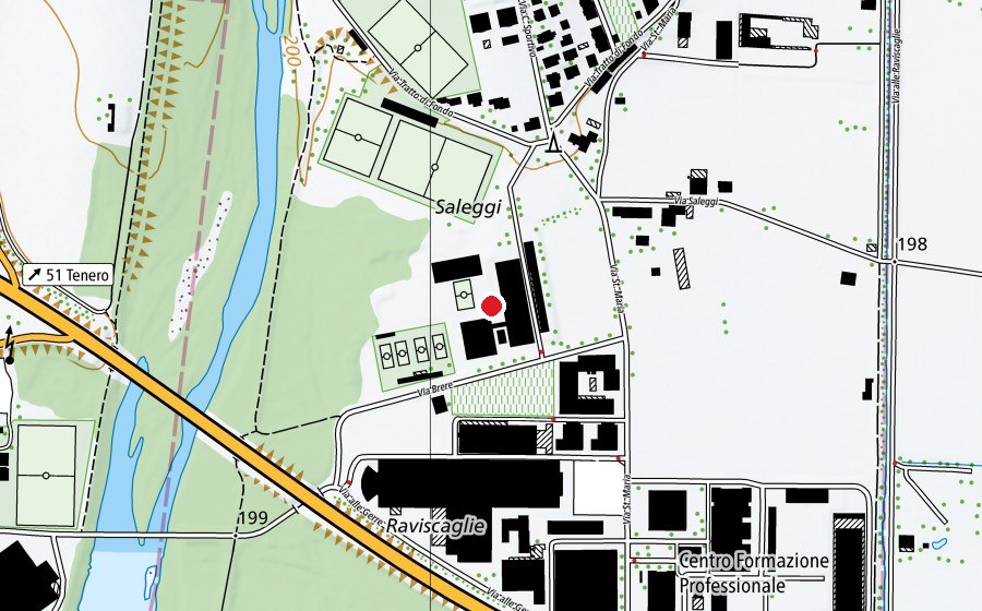 Mappa con la posizione di Scuola Media Gordola (Scuola)