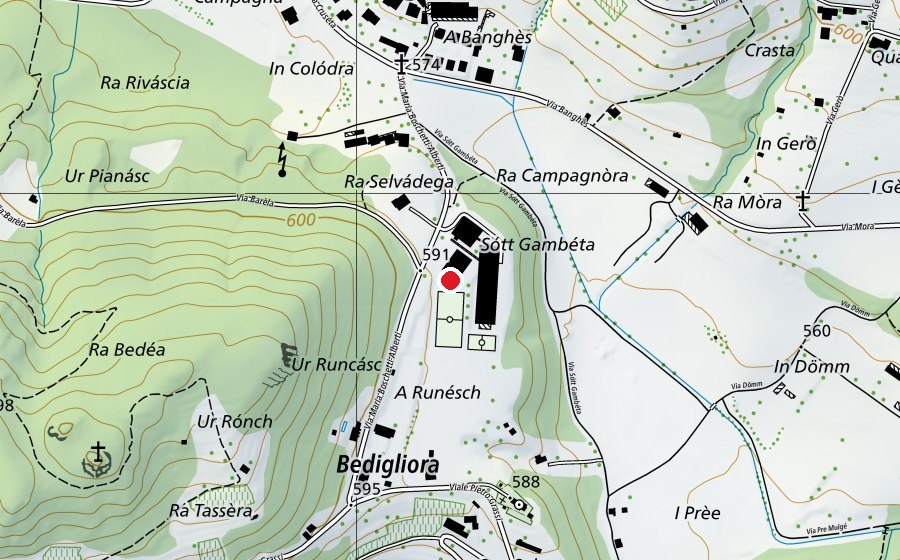 Map showing the location of Scuola Media (School)