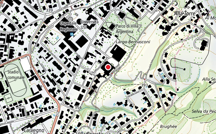 Map showing the location of scuola (School)