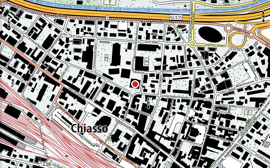 Map showing the location of Scuole commerciali di Chiasso (School)