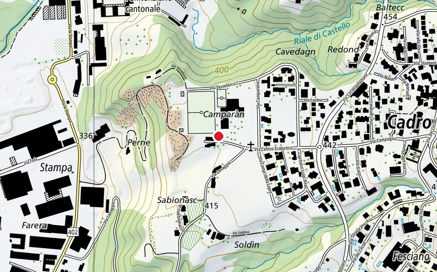 Map showing the location of Scuole elementari Cadro (School)