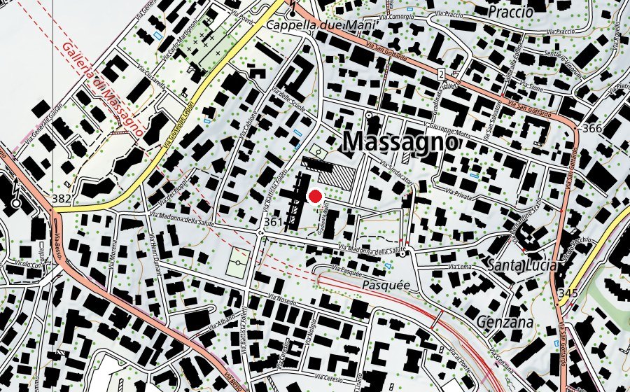 Map showing the location of Scuole elementari Massagno (School)