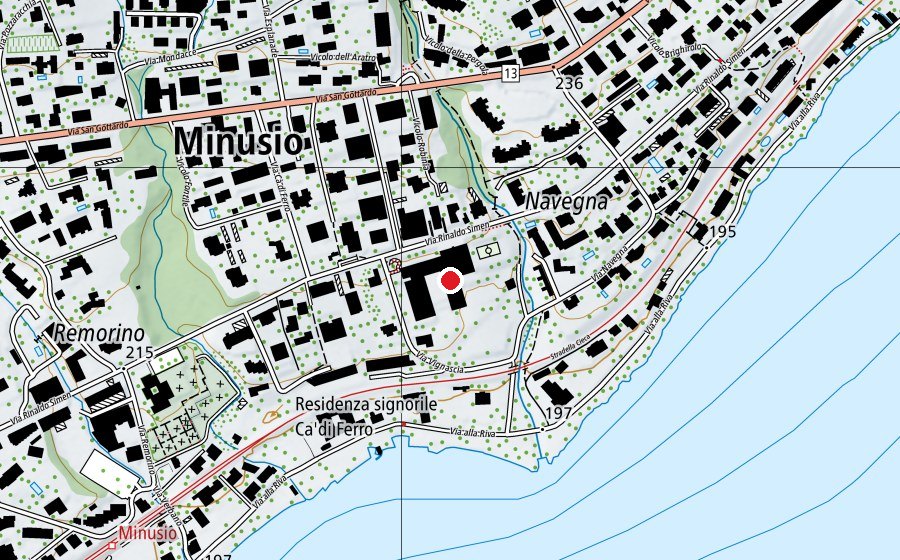 Map showing the location of Scuole Elementari - Medie di Minusio (School)