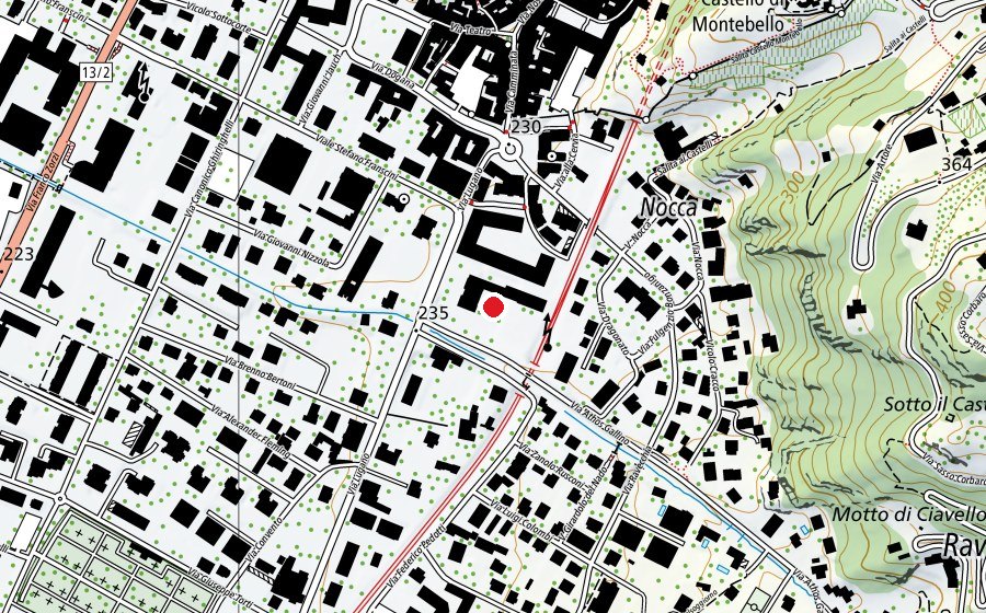 Map showing the location of Scuole elementari Sud (School)