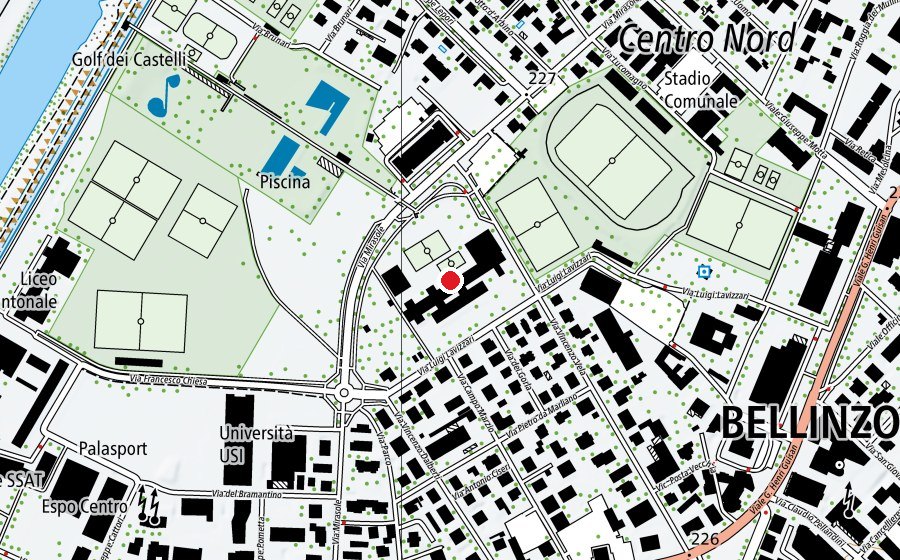 Map showing the location of Scuole Medie Bellinzona 1 (School)