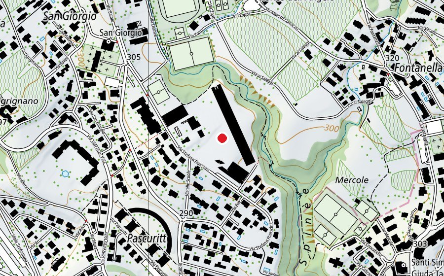 Map showing the location of Scuole medie di Morbio Inferiore (School)