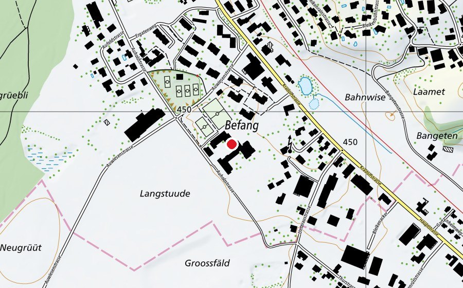 Carte indiquant l’emplacement de Sekundarschule Befang (École)