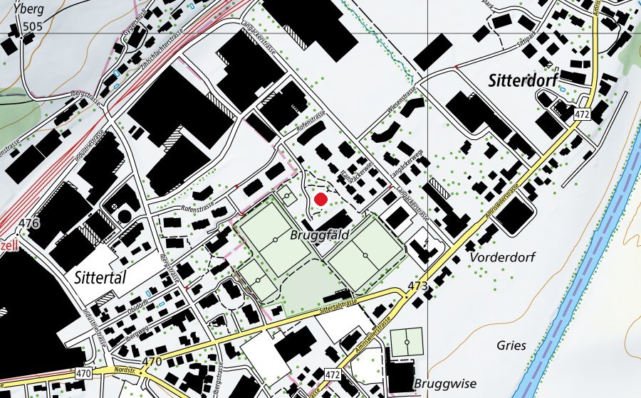Carte indiquant l’emplacement de Sekundarschule Bruggfeld (École)