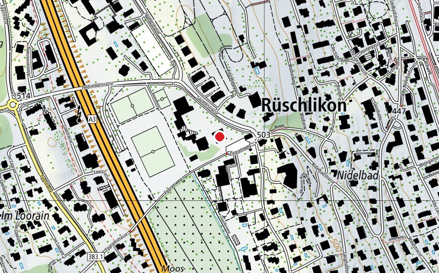 Mappa con la posizione di Sekundarschule Campus Moos (Scuola)