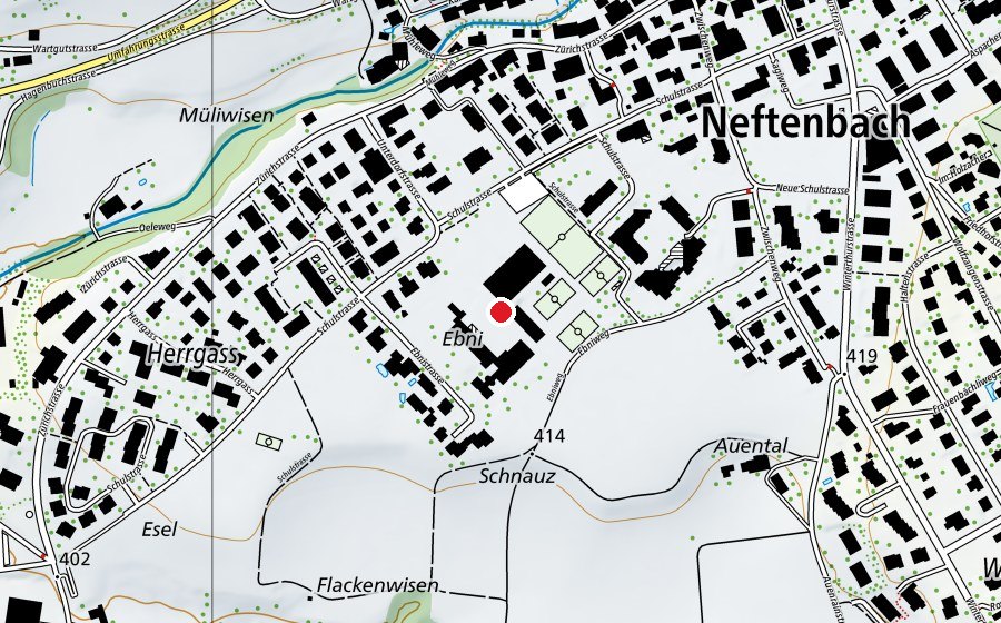 Map showing the location of Sekundarschule Ebni (School)