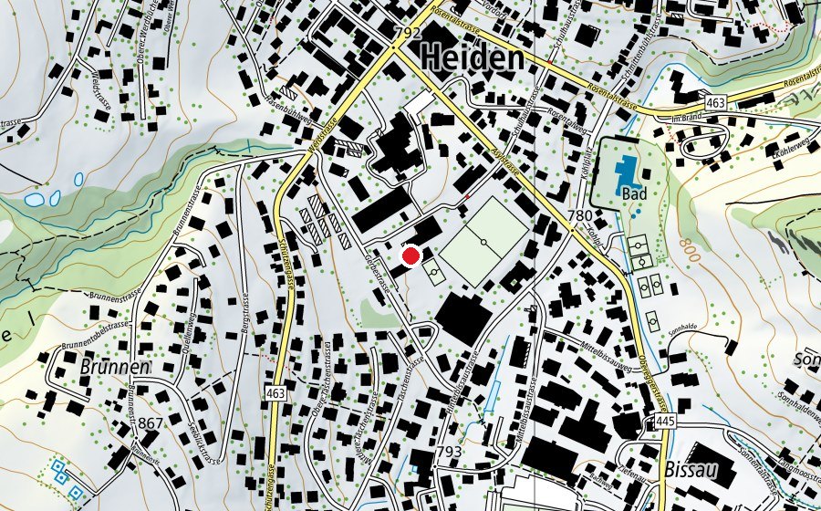 Carte indiquant l’emplacement de Sekundarschule Gerbe (École)