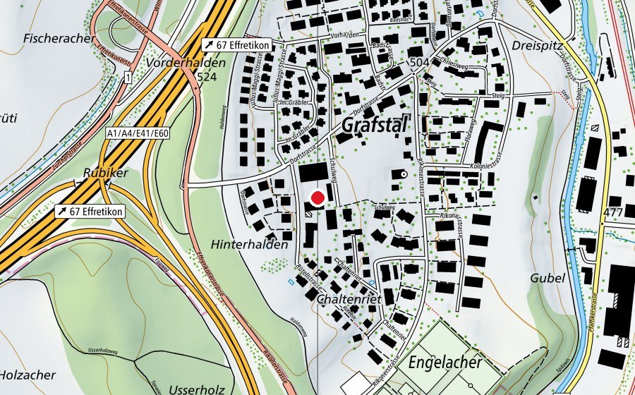 Mappa con la posizione di Sekundarschule Grafstal (Scuola)