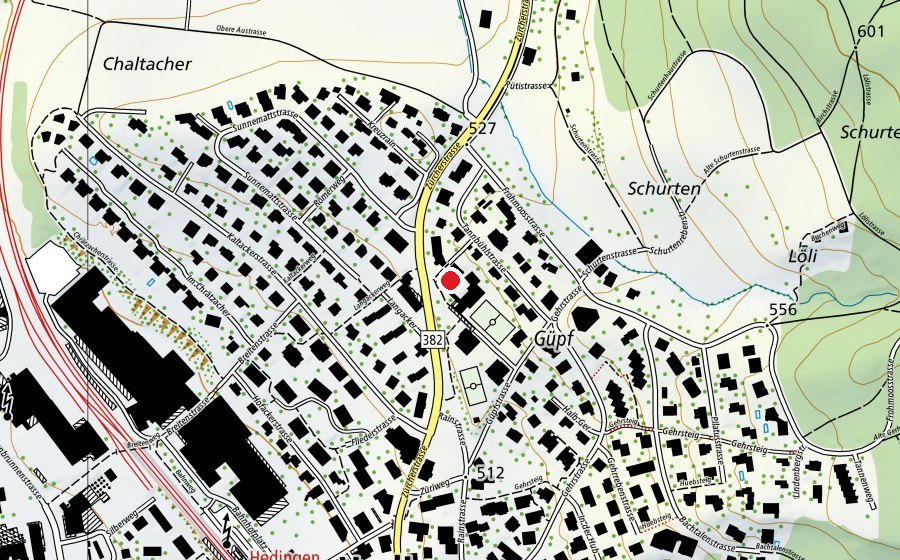 Carte indiquant l’emplacement de Sekundarschule Güpf (École)