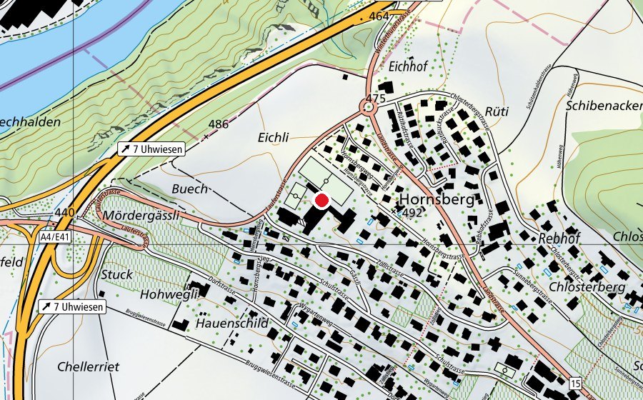 Map showing the location of Sekundarschule Kreis Uhwiesen (School)