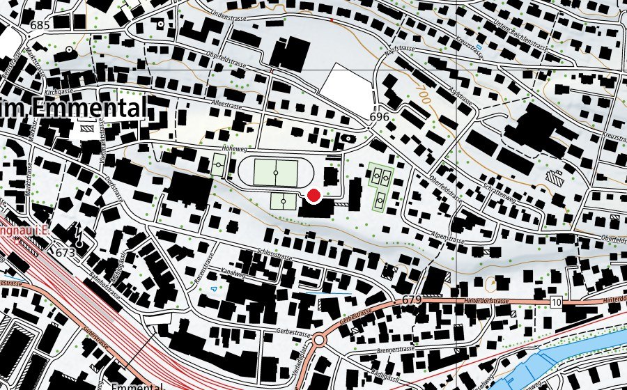 Carte indiquant l’emplacement de Sekundarschule Langnau (École)