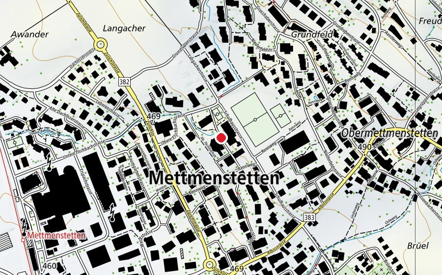 Karte mit dem Standort von Sekundarschule Mettmenstetten Wygarten (Schule)