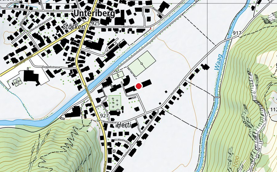 Carte indiquant l’emplacement de Sekundarschule MPS-Unteriberg (École)