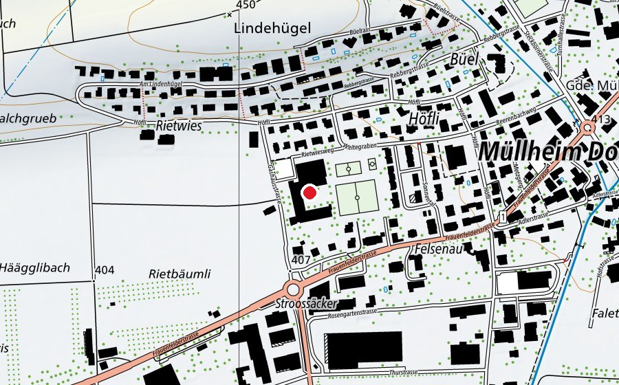 Karte mit dem Standort von Sekundarschule (Schule)