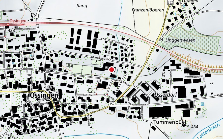 Map showing the location of Sekundarschule Ossingen-Truttikon (School)
