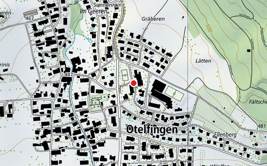 Carte indiquant l’emplacement de Sekundarschule Otelfingen (École)
