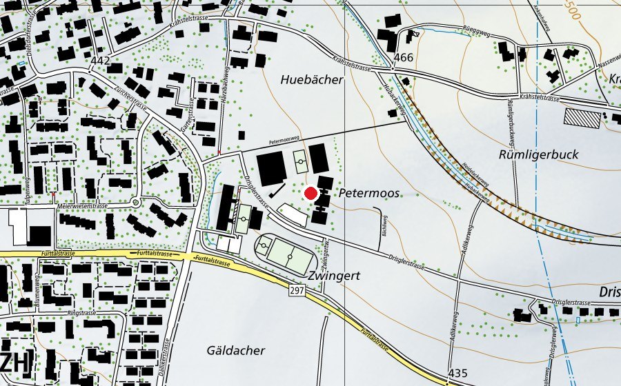 Karte mit dem Standort von Sekundarschule Petermoos (Schule)