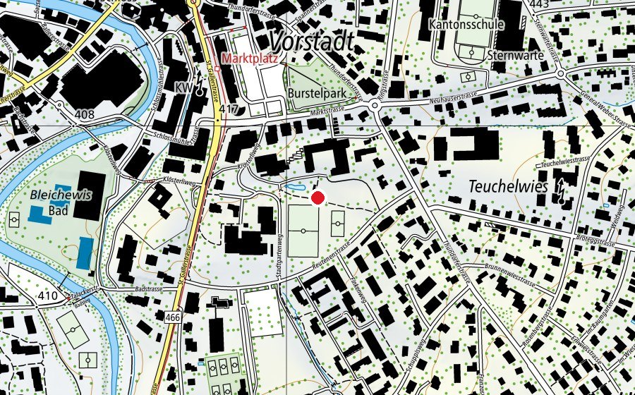 Map showing the location of Sekundarschule Reutenen (School)