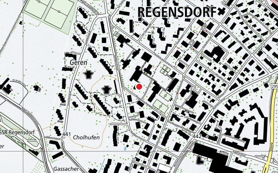 Map showing the location of Sekundarschule Ruggenacher 2 (School)