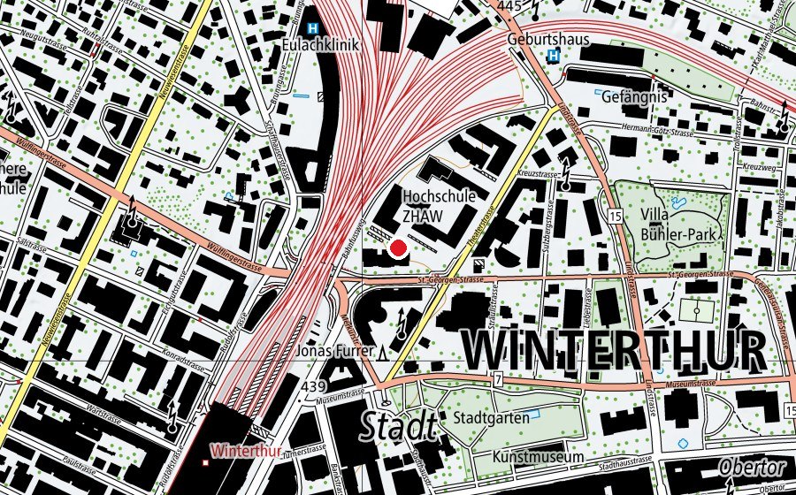 Map showing the location of Sekundarschule St. Georgen (School)
