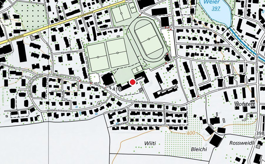 Map showing the location of Sekundarschule Stacherholz (School)