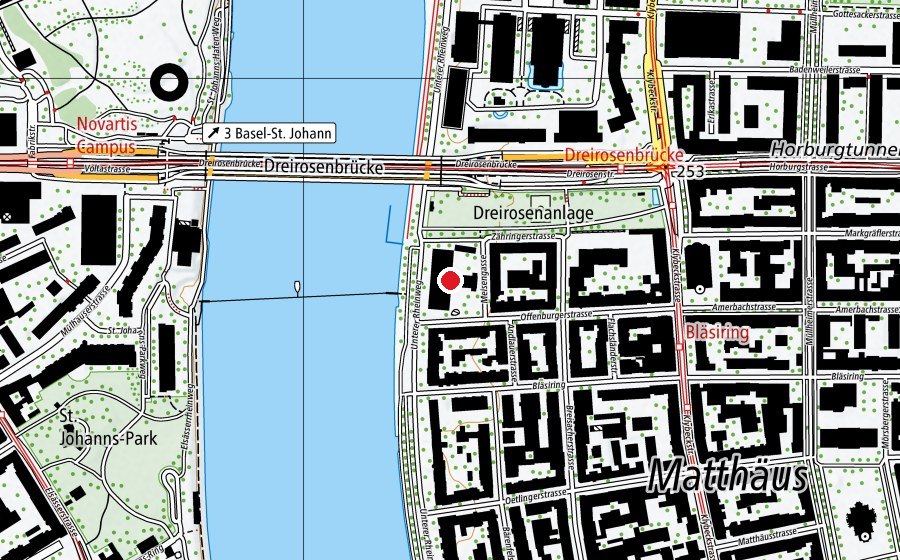 Map showing the location of Sekundarschule Theobald Baerwart (School)