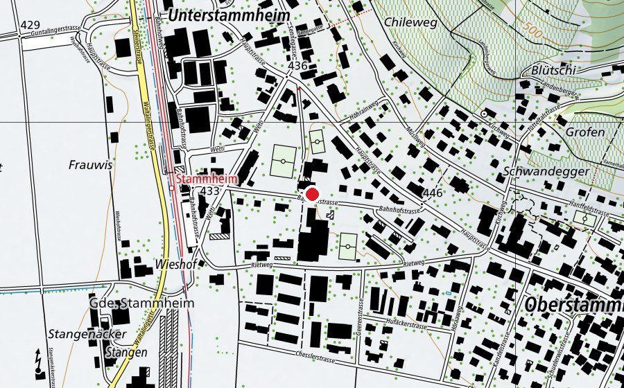 Karte mit dem Standort von Sekundarschule Unterstammheim (Schule)