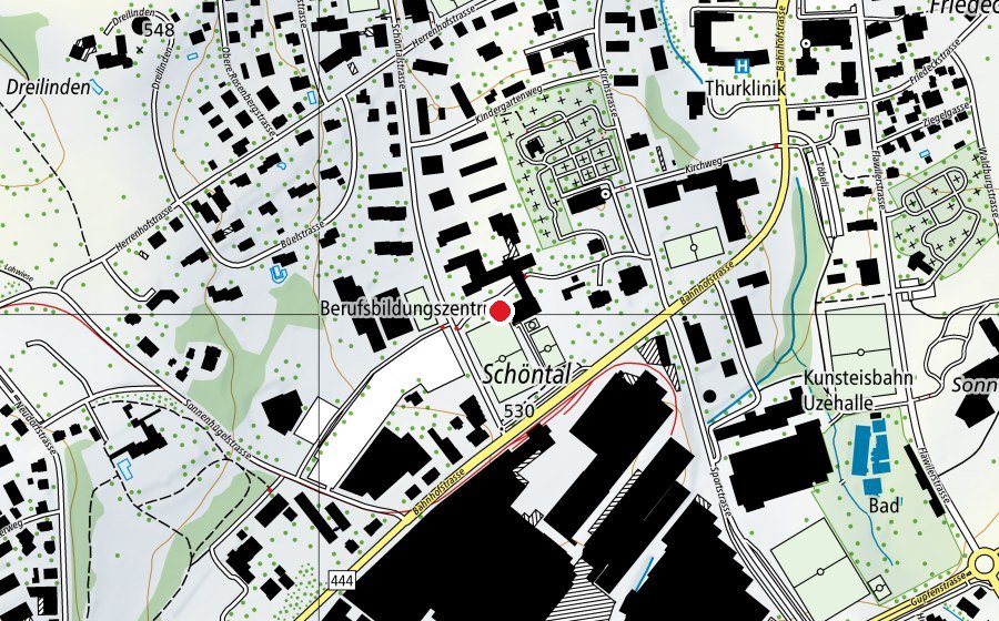 Carte indiquant l’emplacement de Sekundarschule Uzwil (École)