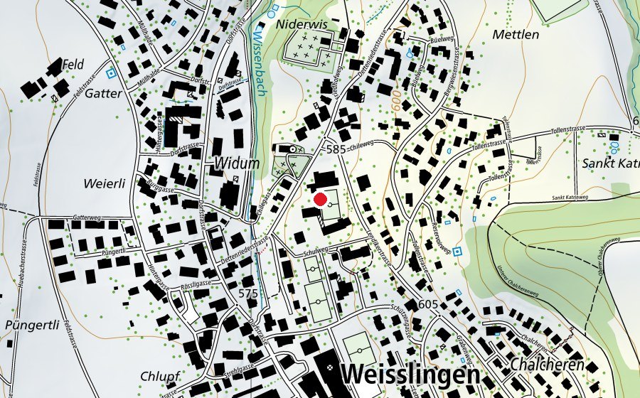 Karte mit dem Standort von Sekundarschule Weisslingen (Schule)
