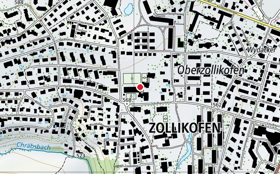 Carte indiquant l’emplacement de Sekundarstufe I Zollikofen (École)