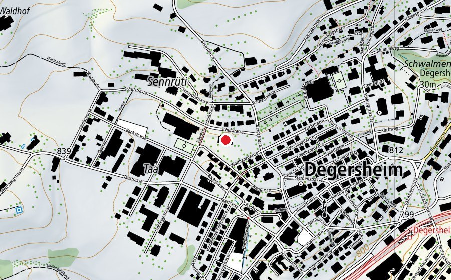 Map showing the location of Sennrüti (School)