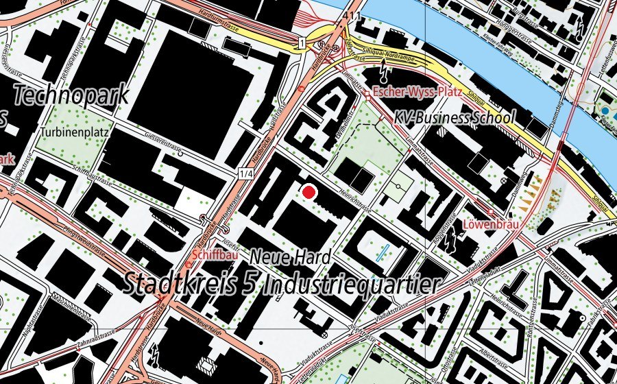 Carte indiquant l’emplacement de SFK Schule für Förderkurse Zürich (École)