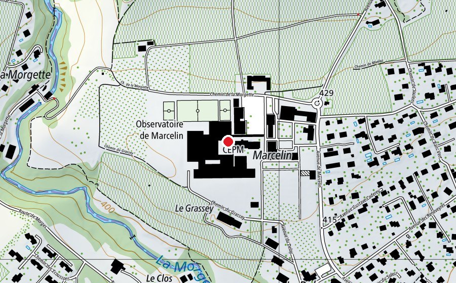 Map showing the location of Site de Marcelin (School)