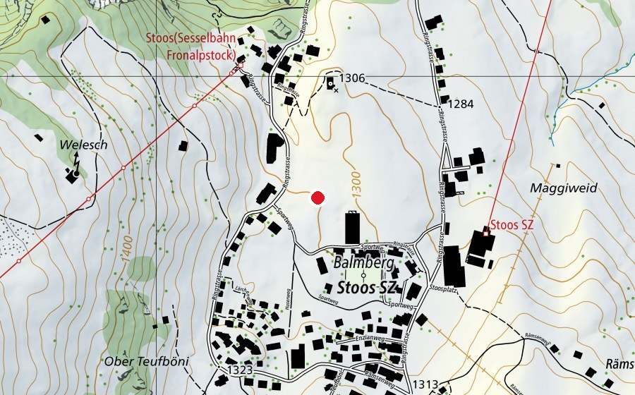 Mappa con la posizione di Skischule Stoos (Scuola)