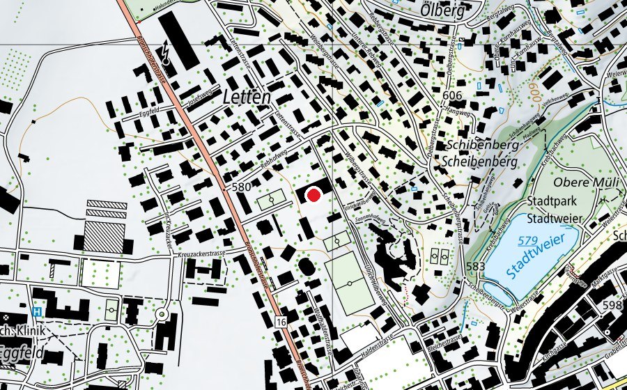 Map showing the location of Sonnenhof Schulzentrum (School)