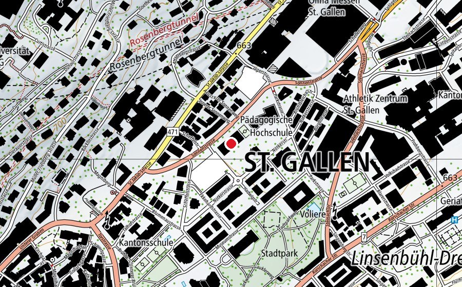Map showing the location of Spelterini (School)